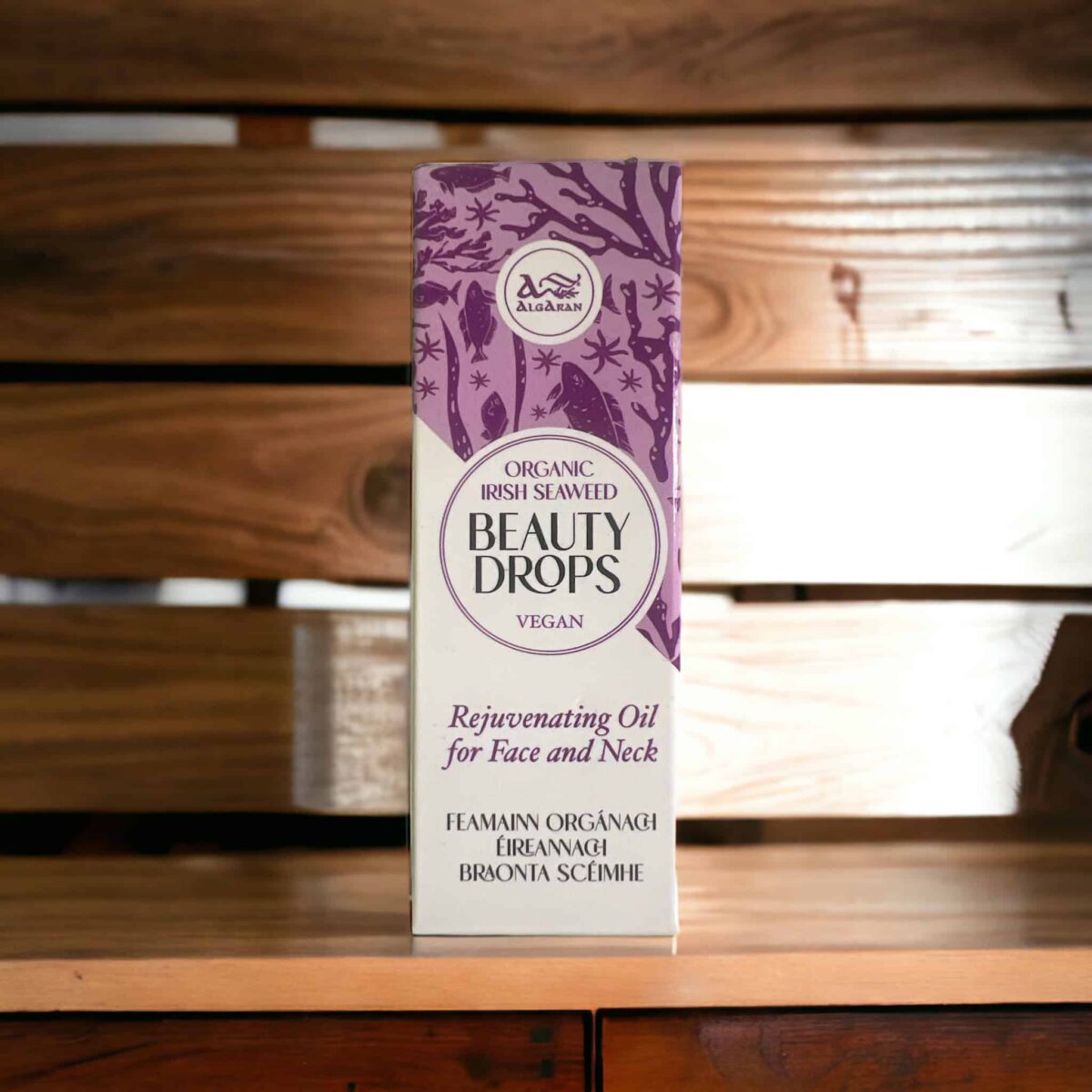 Olejek do twarzy i szyi Beauty Drops AlgAran — produkt w aranżacji